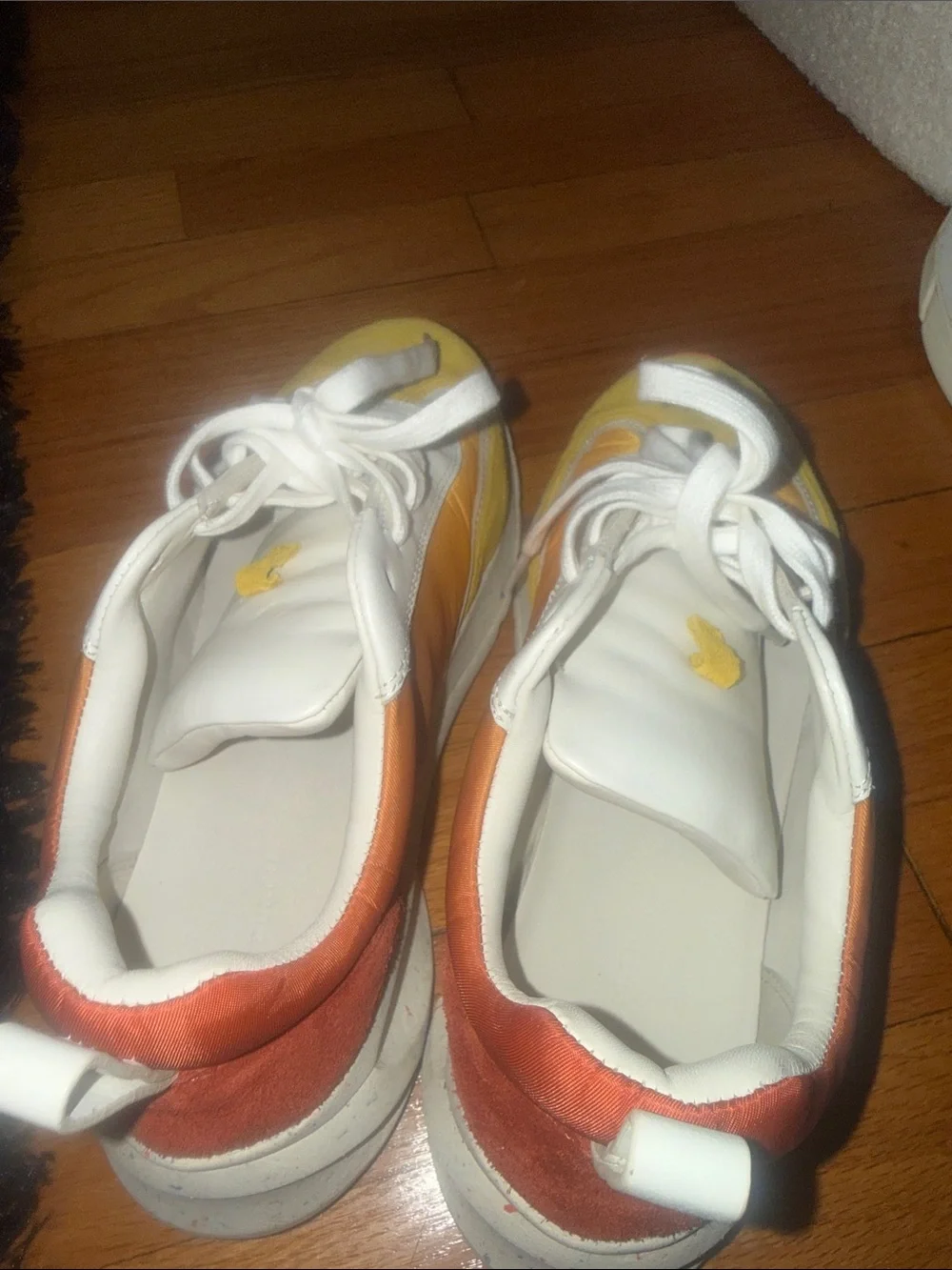 Tory Burch Good Luck Trainers Gradient Yellow-Orange Lace-Up Sneakers